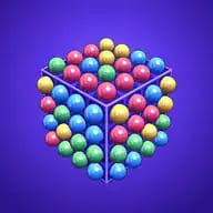3D Ball Blast app-ikon: en terning af farvede kugler
